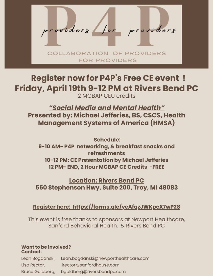 April 19, 2024 P4P Collaboration of Providers For Providers River's